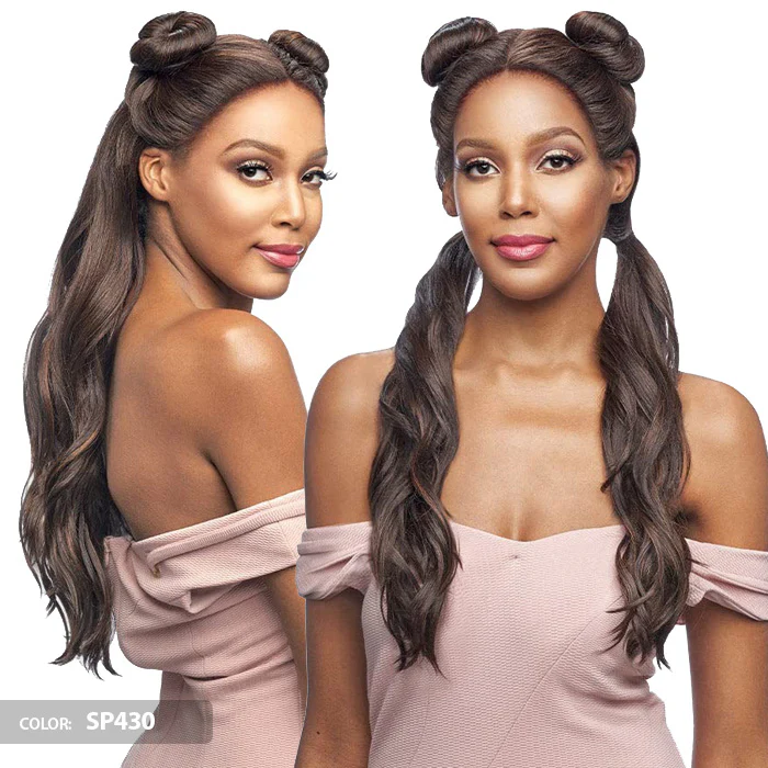 Vanessa Designer Lace Human Hair Blend Tops 4-Way Quad Lace Part Wig - TQHB MONICA - Image 2