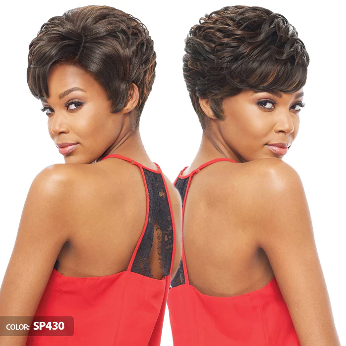 Vanessa Honey-C Brazilian Human Hair Blend Swissilk Lace Front Reverse C-Side Part Wig - TRCHB UNA - Image 2
