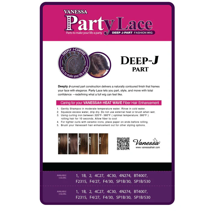 Vanessa Party Lace Deep J-Part Lace Wig - LAVENDER - Image 4