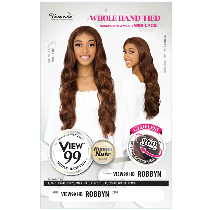Vanessa View 99 Glueless 360 Whole Hand-Tied Human Hair Blended HD Lace Wig - VIEW99 HB ROBBYN - Image 4