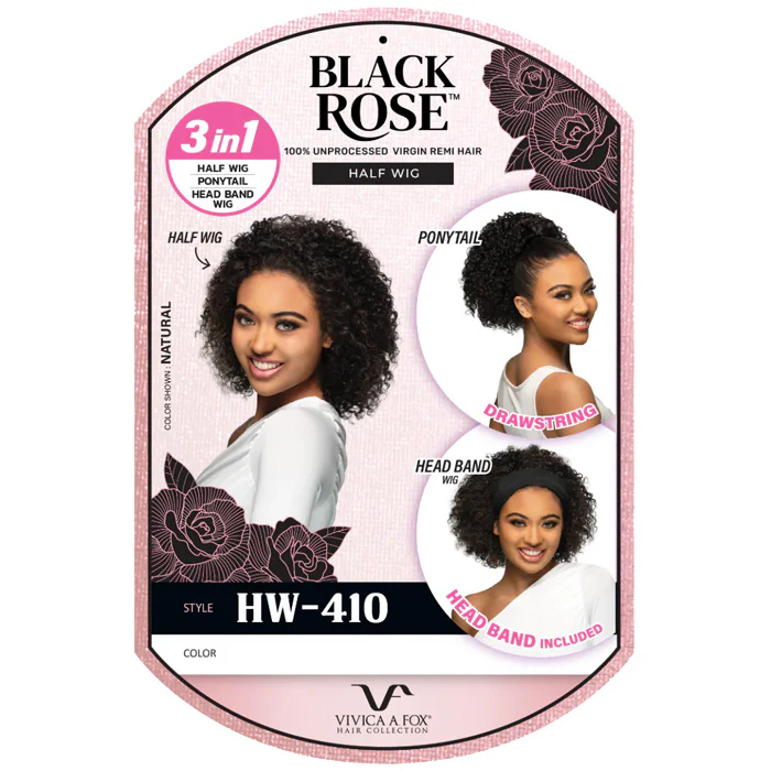 Vivica A Fox Black Rose 100% Unprocessed Virgin Remi Hair Drawstring Half Wig - HW-410 - Image 4