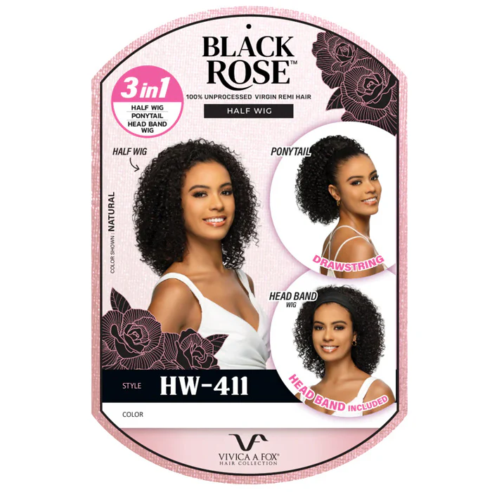 Vivica A Fox Black Rose 100% Unprocessed Virgin Remi Hair Drawstring Half Wig - HW-411 - Image 4