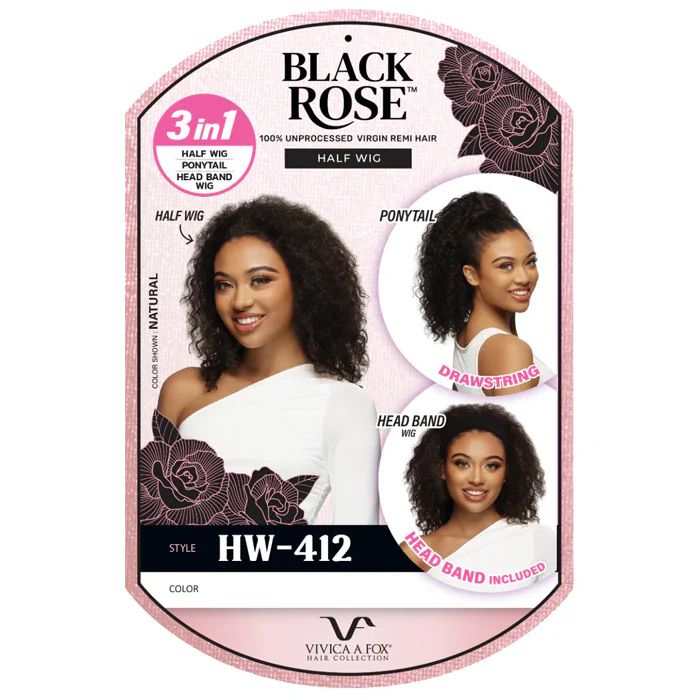 Vivica A Fox Black Rose 100% Unprocessed Virgin Remi Hair Drawstring Half Wig - HW-412 - Image 4