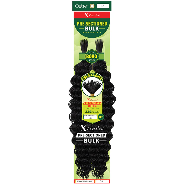 X-Pression Pre-Sectioned Bulk Braids - BOHO DEEP BULK 18" - By Outre