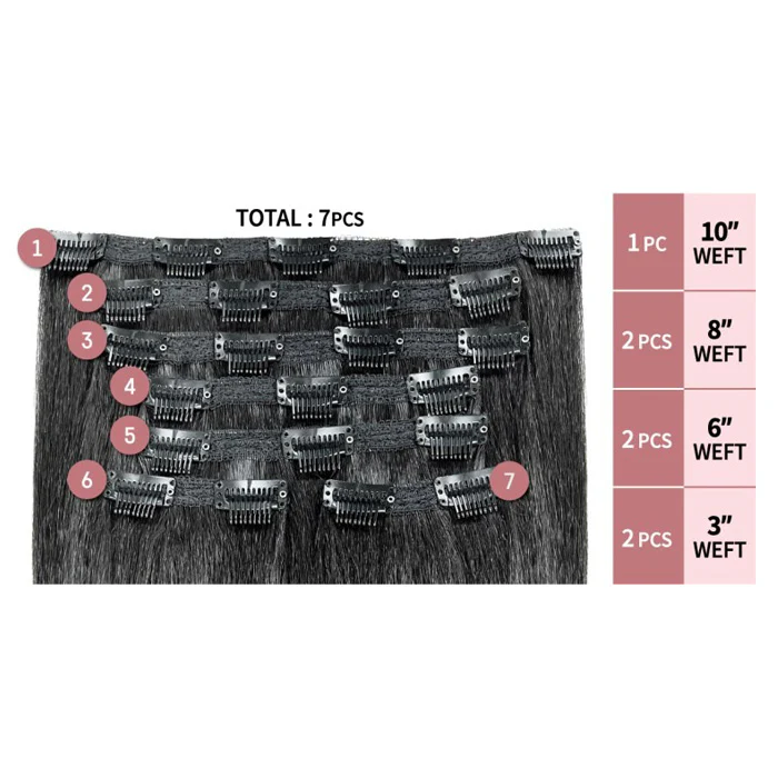 Zury Natural Dream Clip ON 7 Silk Press  Weave - DEEP WAVE 14" - Image 3