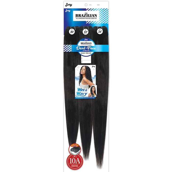 Zury Sis Brazilian Virgin Remy  100% Unprocessed Human Hair Dent-Free Wet & Wavy Weave Bundle - DEEP (10"-24") - Image 3