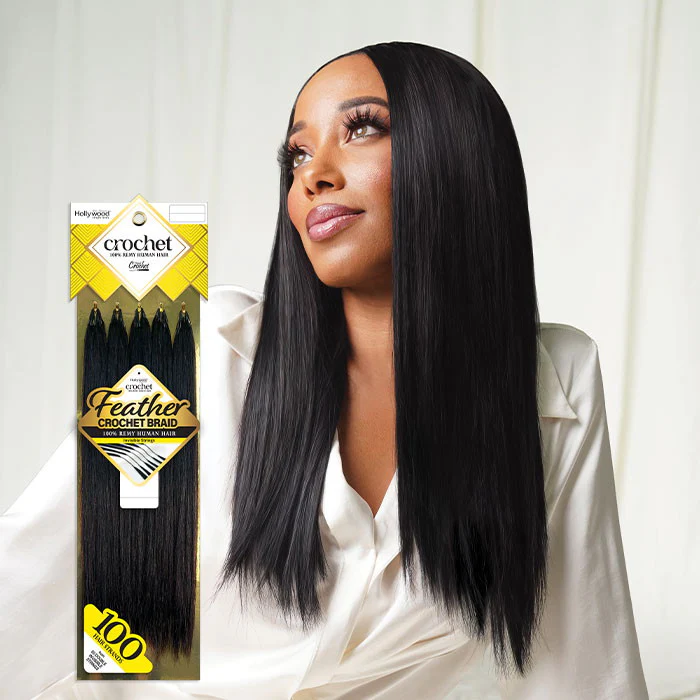 Zury Sis Hollywood Feather Crochet Braid - YAKY 14/18" - 100% Remy Human Hair